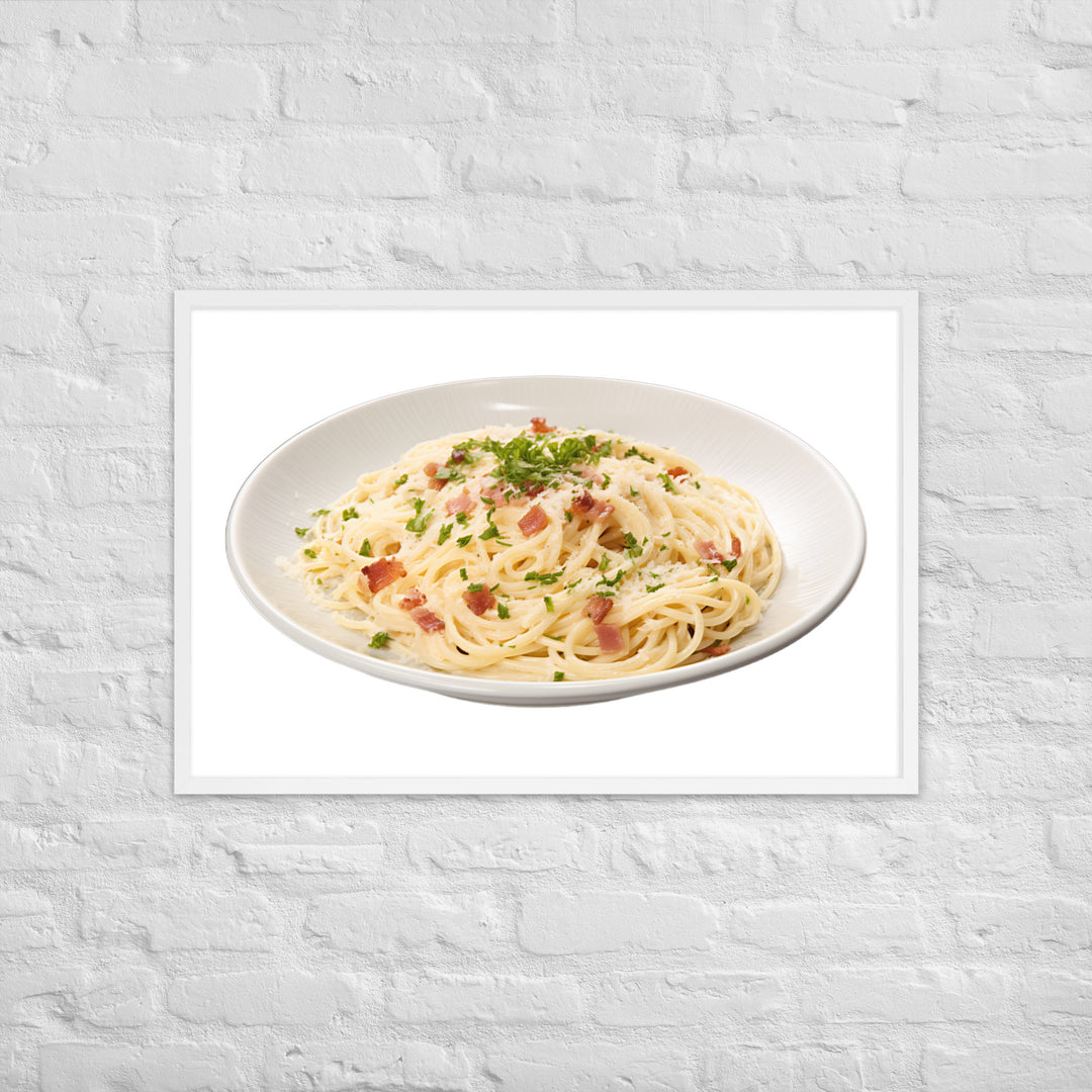 Classic Spaghetti Carbonara Framed poster 🤤 from Yumify.AI