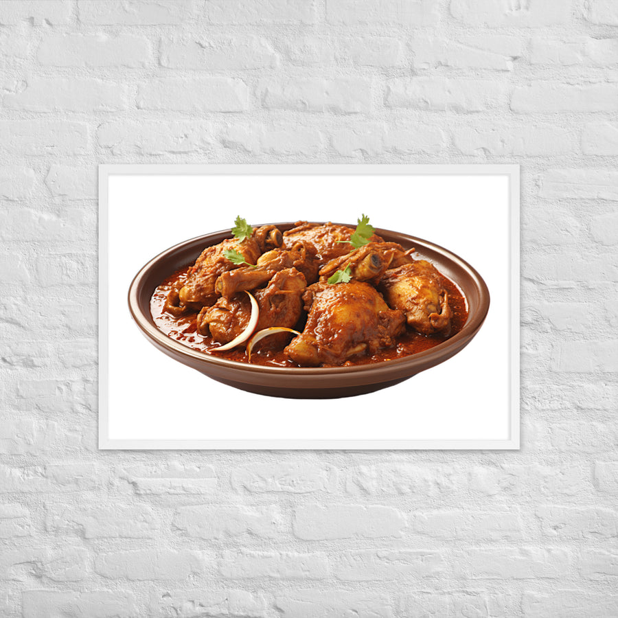 Spicy Chicken Curry Delight Framed poster 🤤 from Yumify.AI