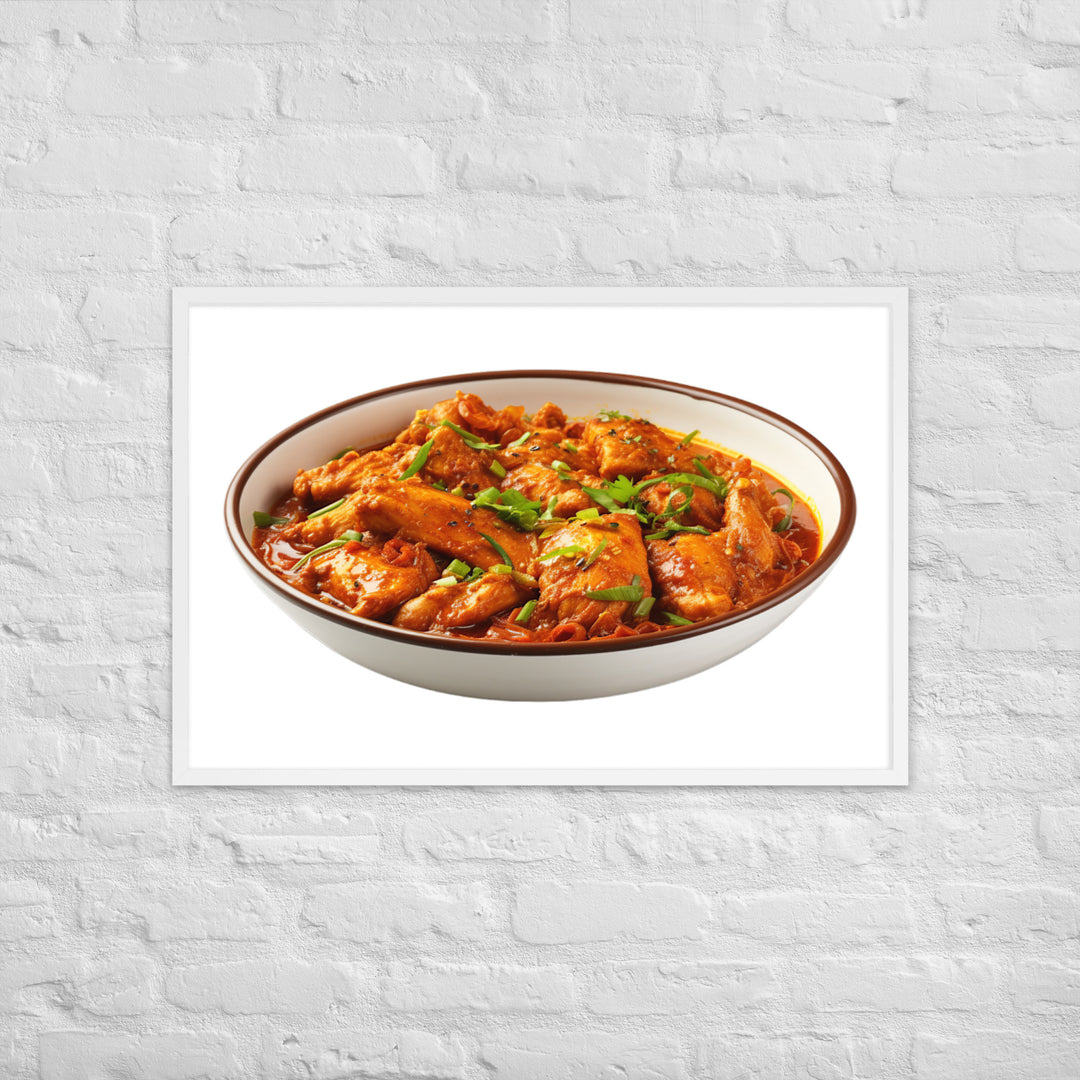 Spicy Chicken Curry Delight Framed poster 🤤 from Yumify.AI