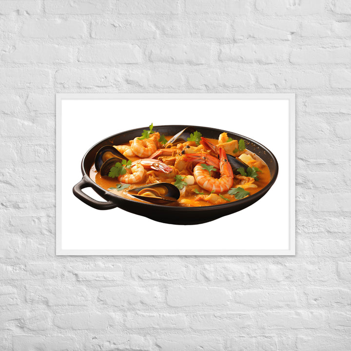 Seafood Curry Extravaganza Framed poster 🤤 from Yumify.AI