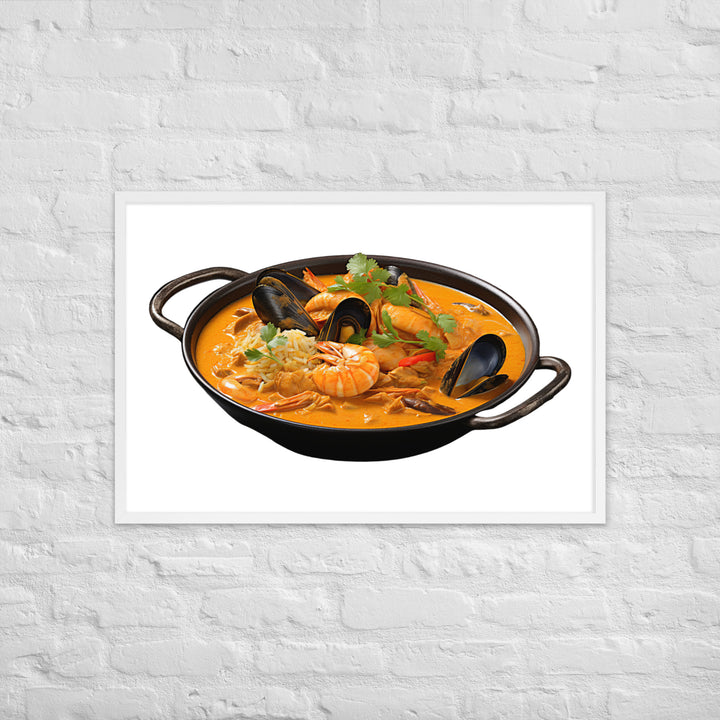 Seafood Curry Extravaganza Framed poster 🤤 from Yumify.AI