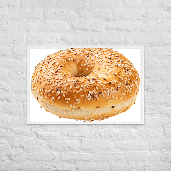 Sesame Seed Bagel Framed poster 🤤 from Yumify.AI