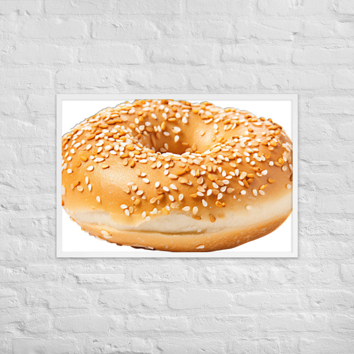 Sesame Seed Bagel Framed poster 🤤 from Yumify.AI