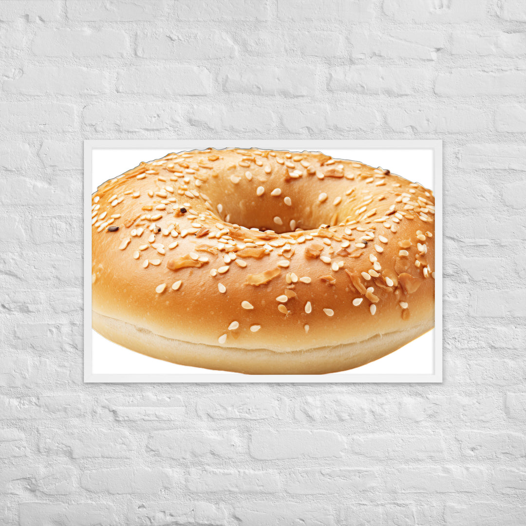 Classic Plain Bagel Framed poster 🤤 from Yumify.AI