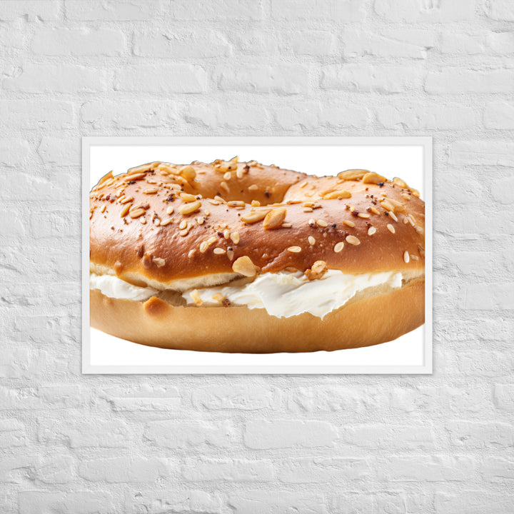 Classic Plain Bagel Framed poster 🤤 from Yumify.AI