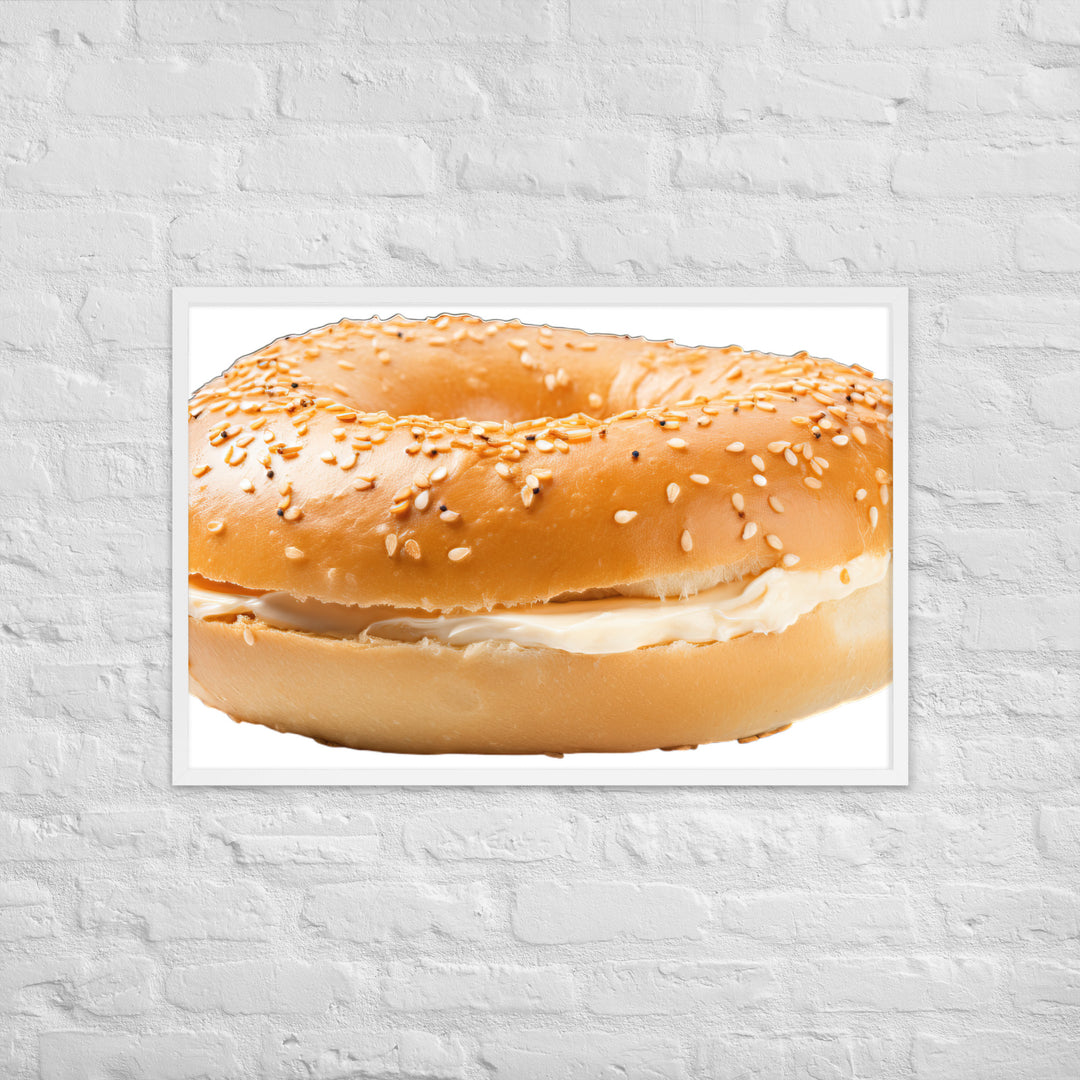 Classic Plain Bagel Framed poster 🤤 from Yumify.AI