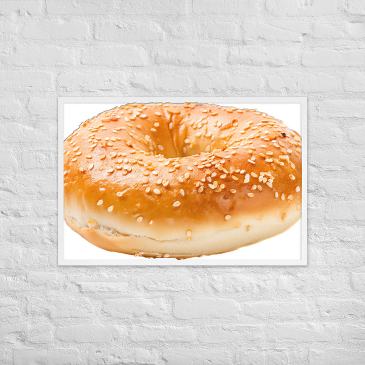 Classic Plain Bagel Framed poster 🤤 from Yumify.AI