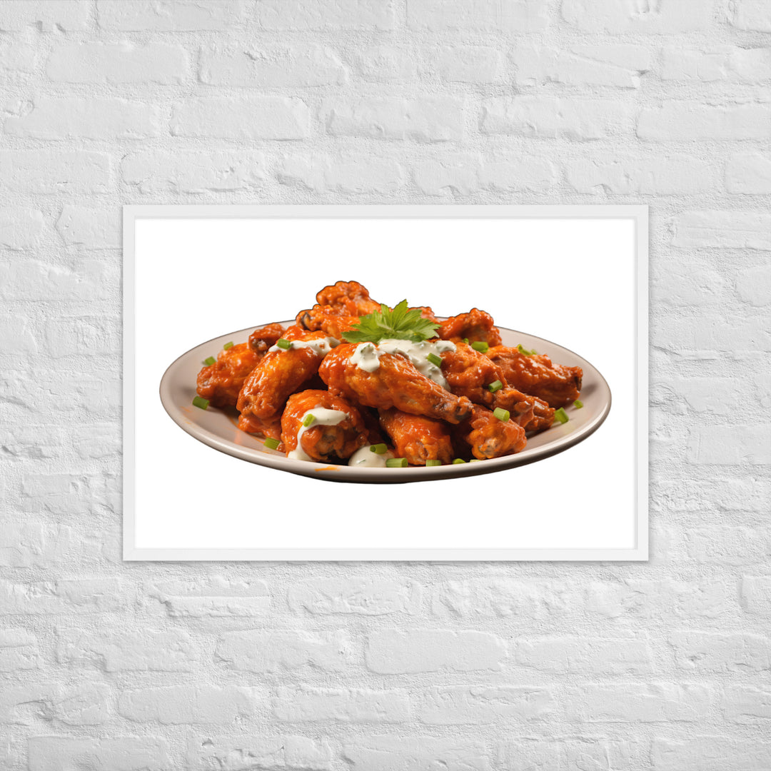 Spicy Buffalo Wings Framed poster 🤤 from Yumify.AI