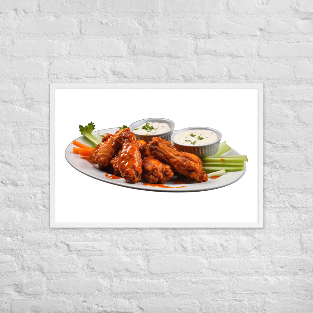 Spicy Buffalo Wings Framed poster 🤤 from Yumify.AI