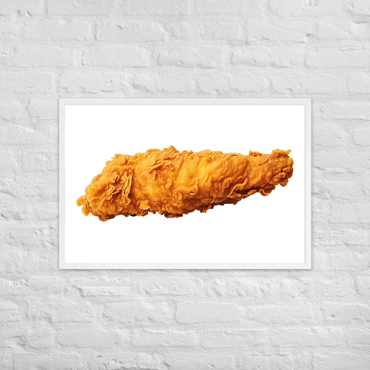 Golden Crispy Fried Chicken Framed poster 🤤 from Yumify.AI