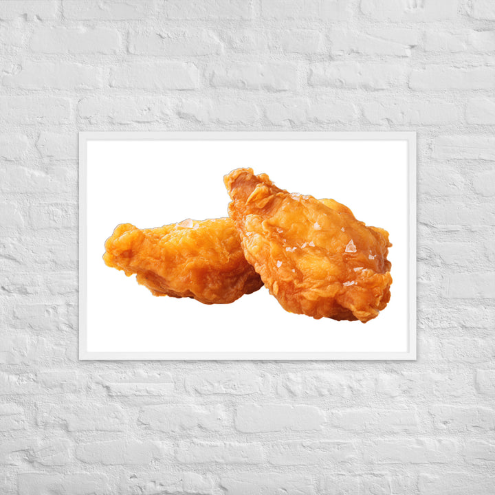 Golden Crispy Fried Chicken Framed poster 🤤 from Yumify.AI