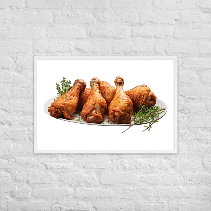 Buttermilk Fried Chicken Drumsticks Framed poster 🤤 from Yumify.AI