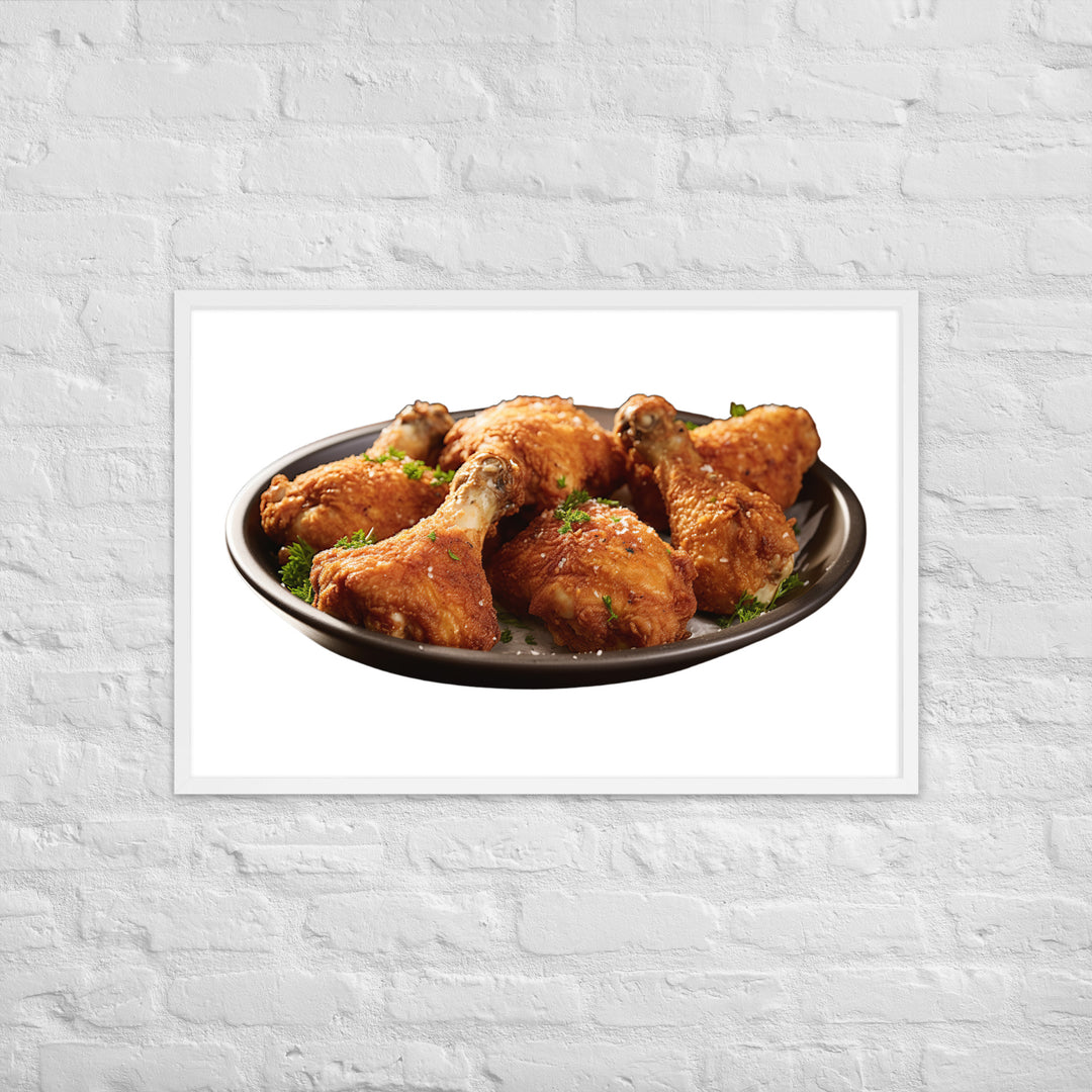 Buttermilk Fried Chicken Drumsticks Framed poster 🤤 from Yumify.AI