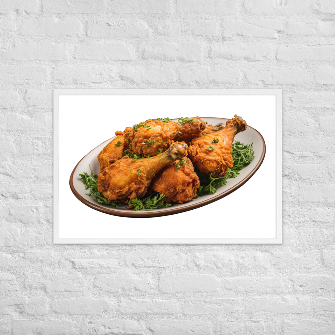 Buttermilk Fried Chicken Drumsticks Framed poster 🤤 from Yumify.AI