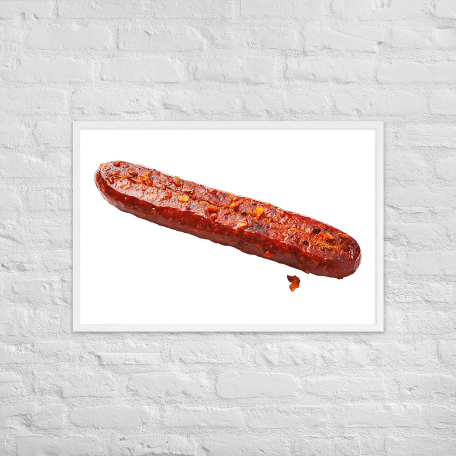 Spicy Beef Sausage Framed poster 🤤 from Yumify.AI