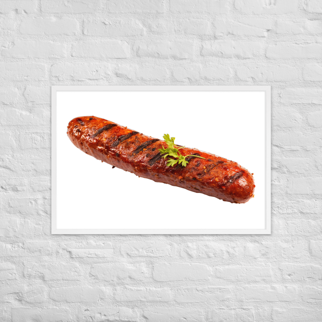 Spicy Beef Sausage Framed poster 🤤 from Yumify.AI