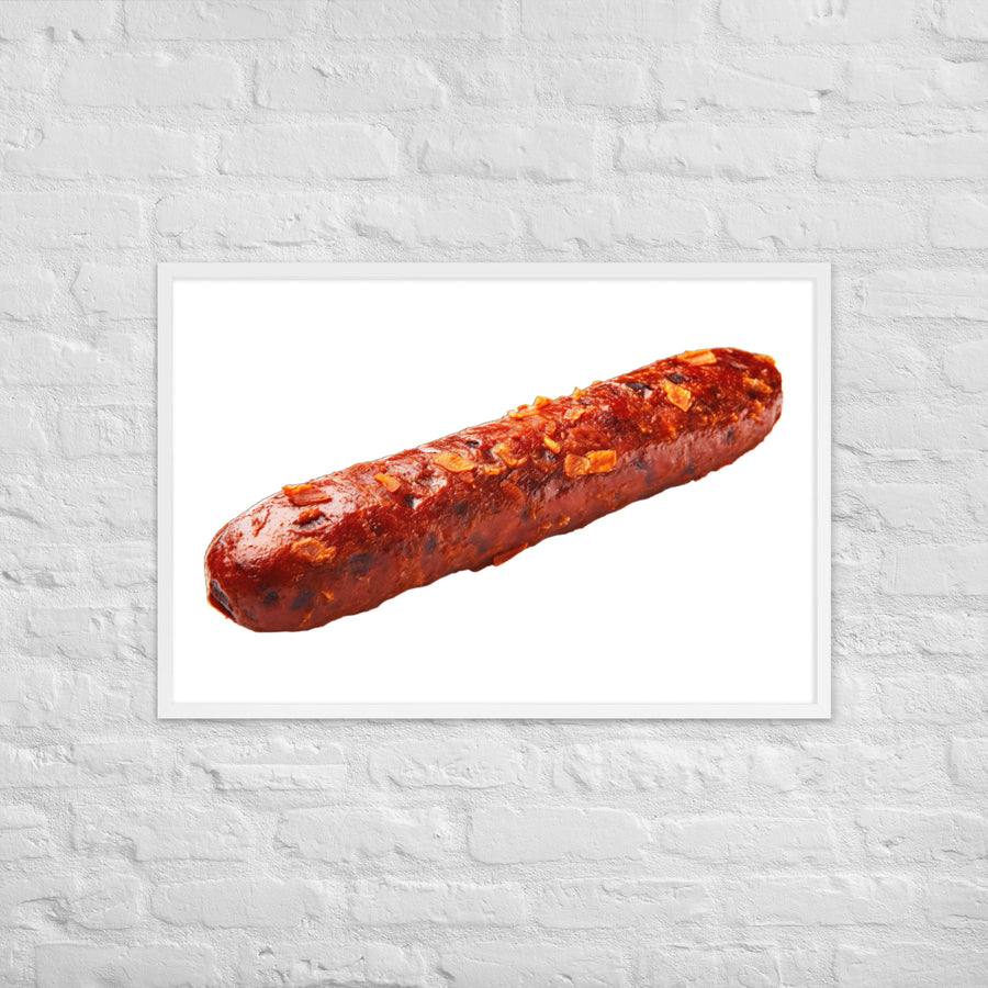 Spicy Beef Sausage Framed poster 🤤 from Yumify.AI