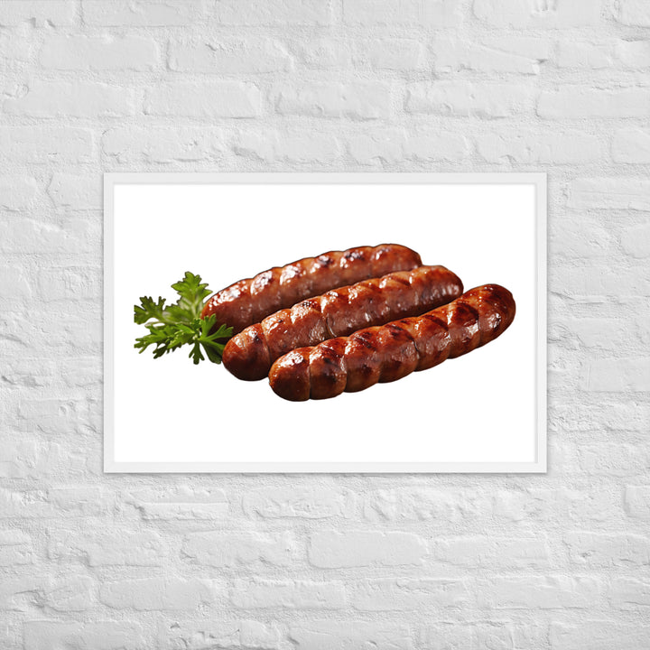 Grilled Pork Sausage Framed poster 🤤 from Yumify.AI