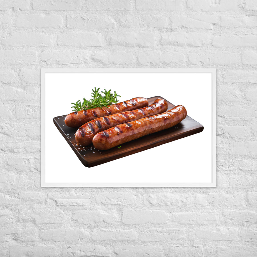 Grilled Pork Sausage Framed poster 🤤 from Yumify.AI