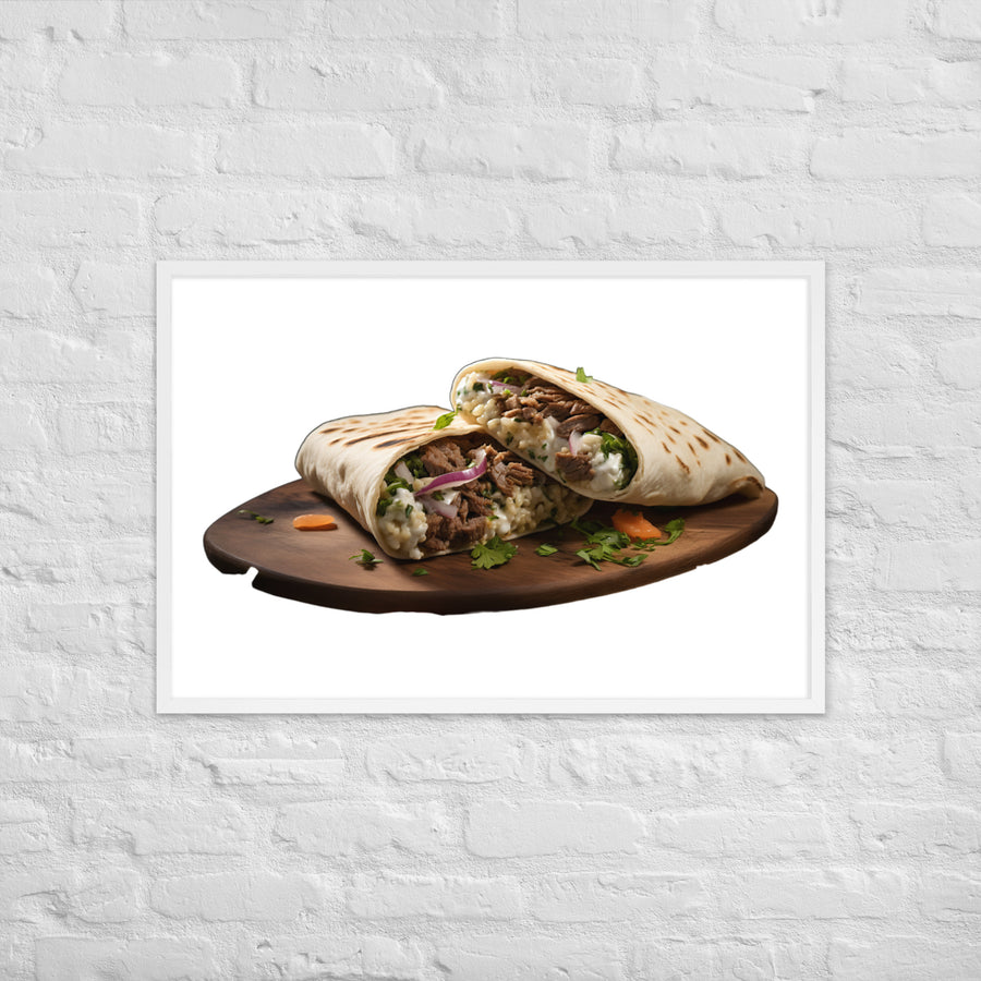 Lamb Shawarma Delight Framed poster 🤤 from Yumify.AI