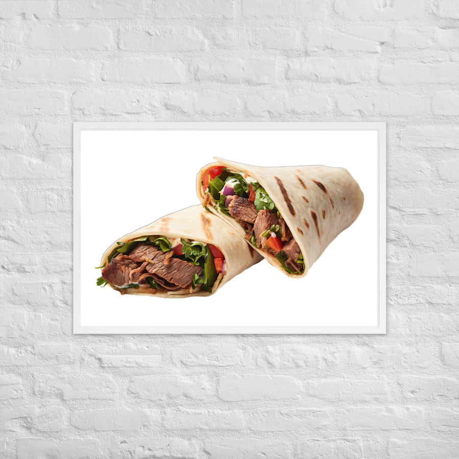 Beef Shawarma Roll Framed poster 🤤 from Yumify.AI