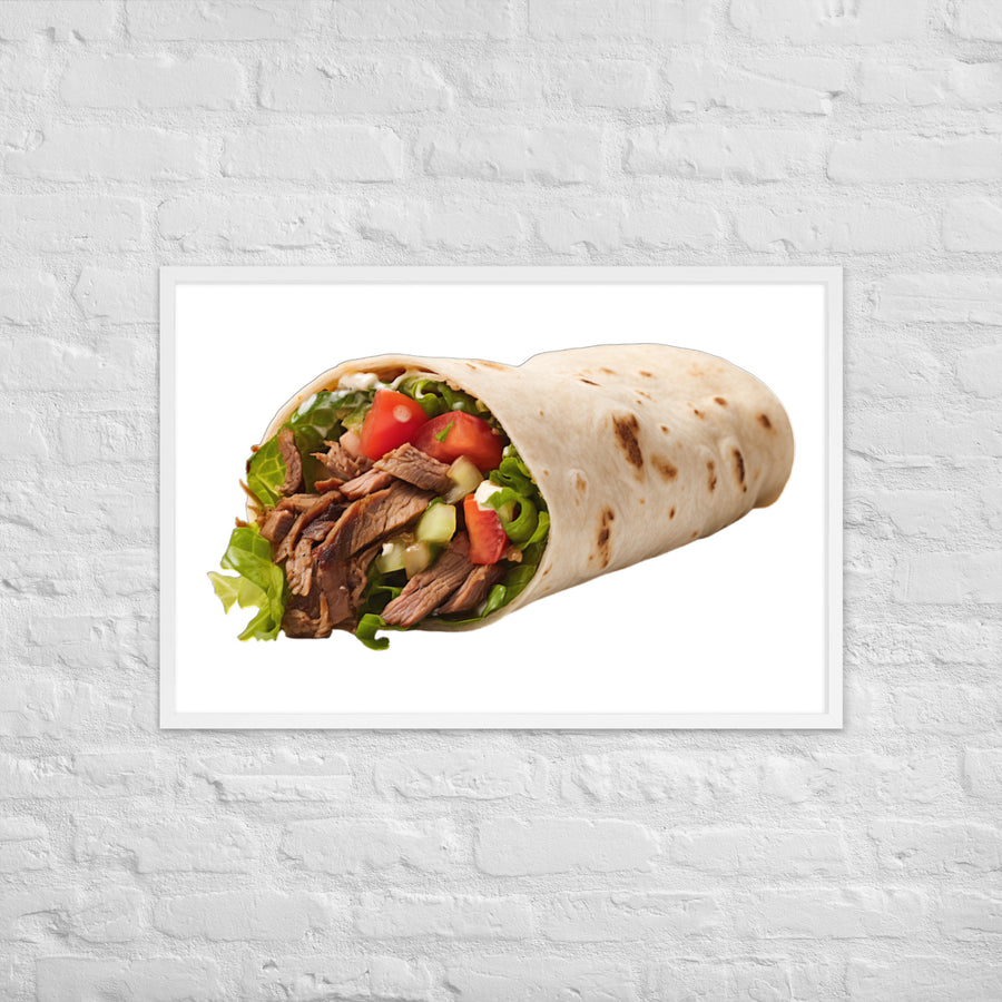 Beef Shawarma Roll Framed poster 🤤 from Yumify.AI