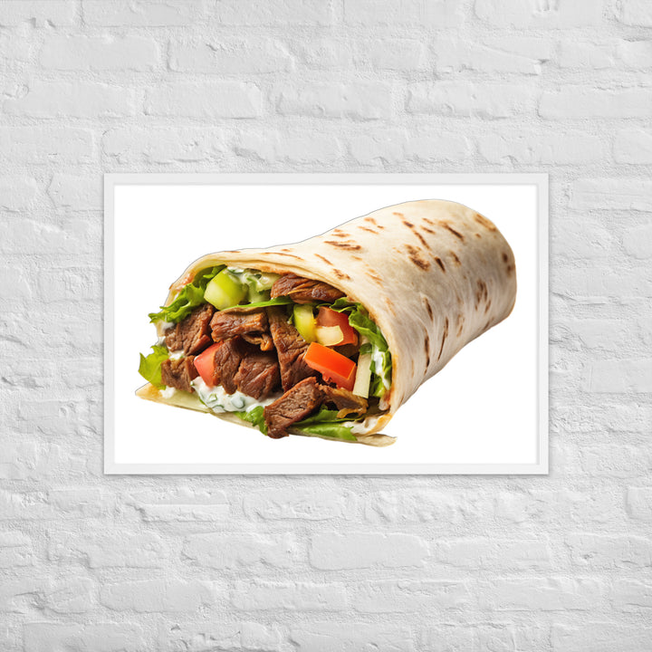 Beef Shawarma Roll Framed poster 🤤 from Yumify.AI