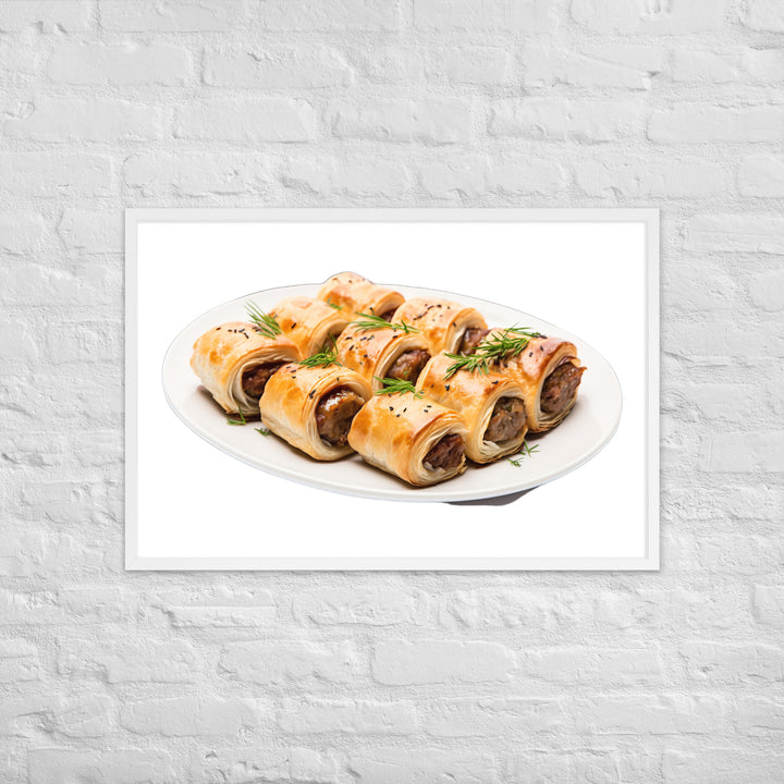 Vegan Sausage Rolls Showcase Framed poster 🤤 from Yumify.AI