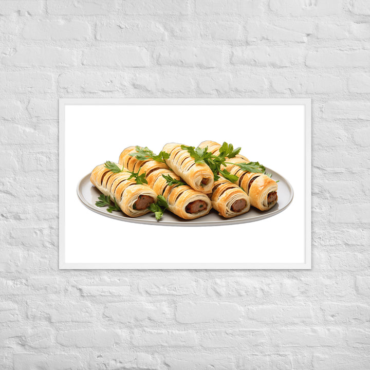 Vegan Sausage Rolls Showcase Framed poster 🤤 from Yumify.AI