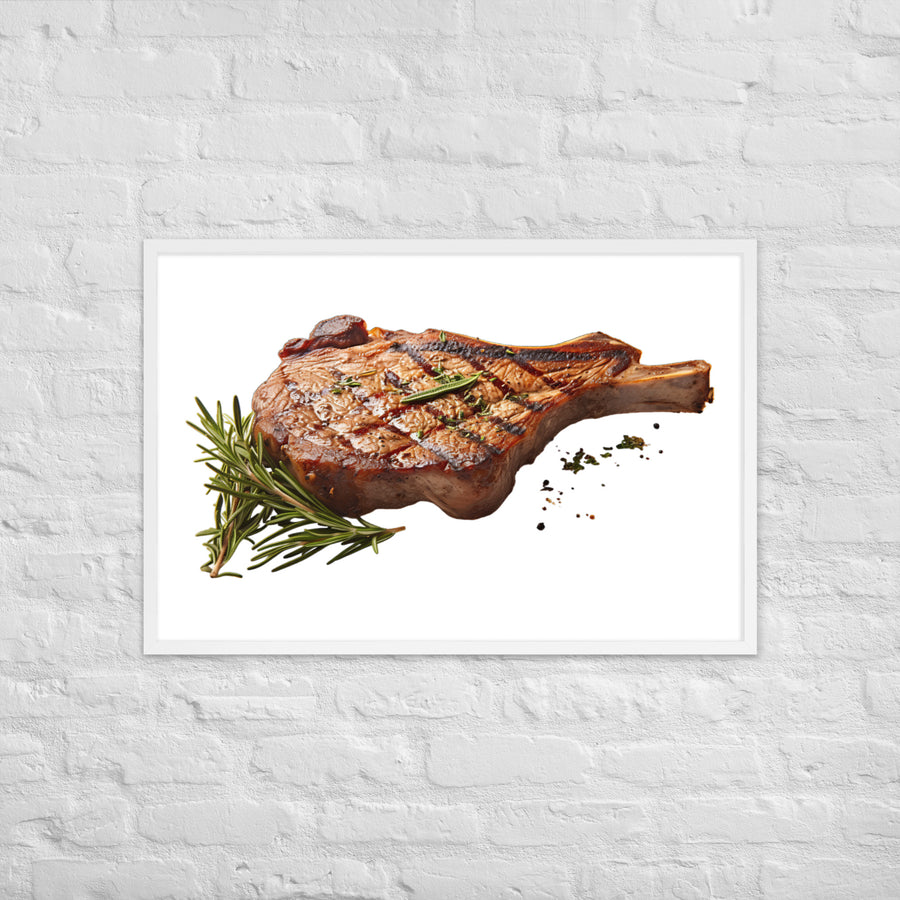 T Bone Steak with Herbs Framed poster 🤤 from Yumify.AI