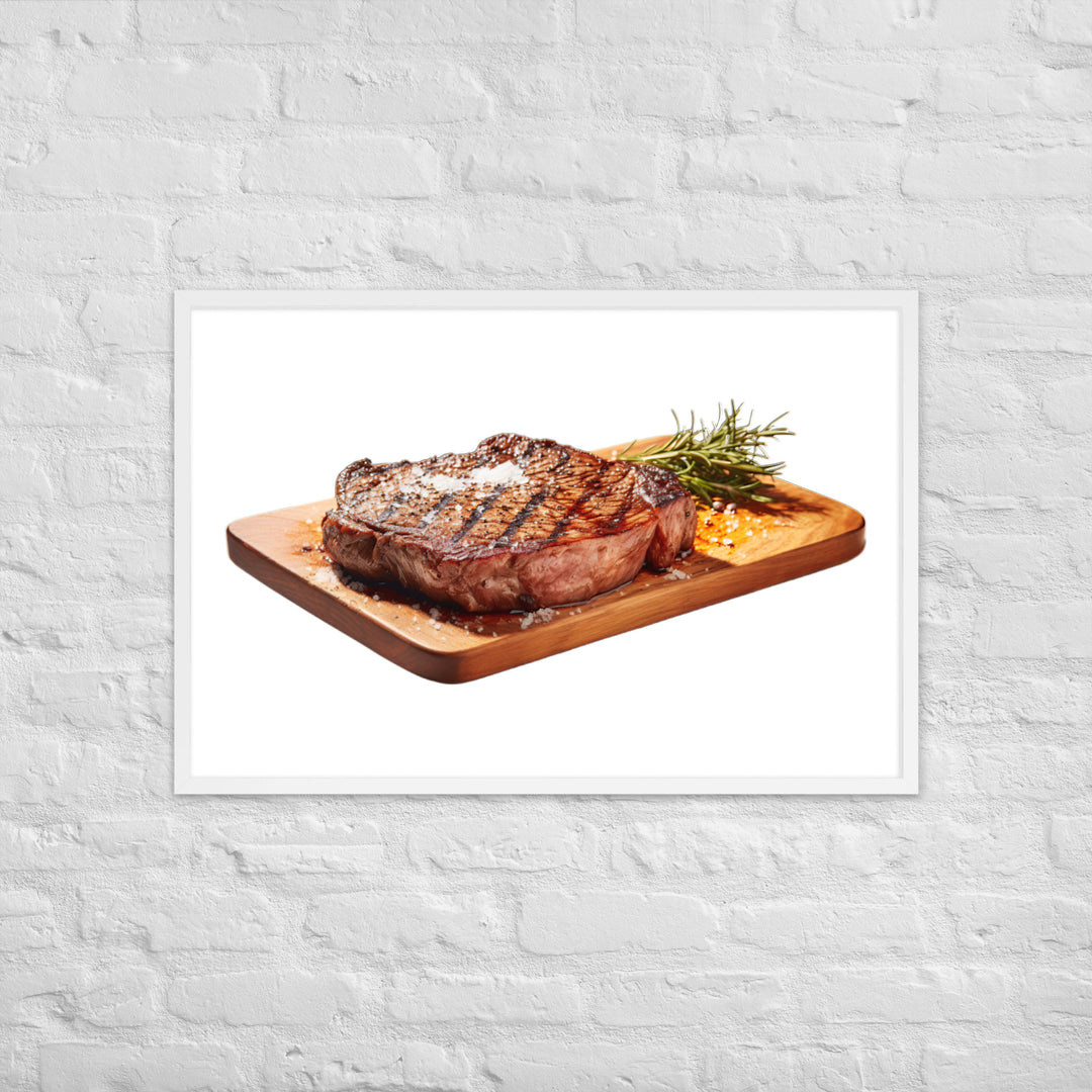 Sizzling Ribeye Steak Framed poster 🤤 from Yumify.AI