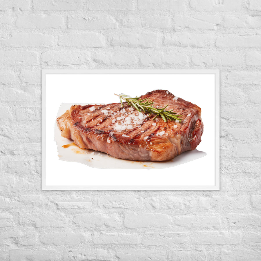 Sizzling Ribeye Steak Framed poster 🤤 from Yumify.AI