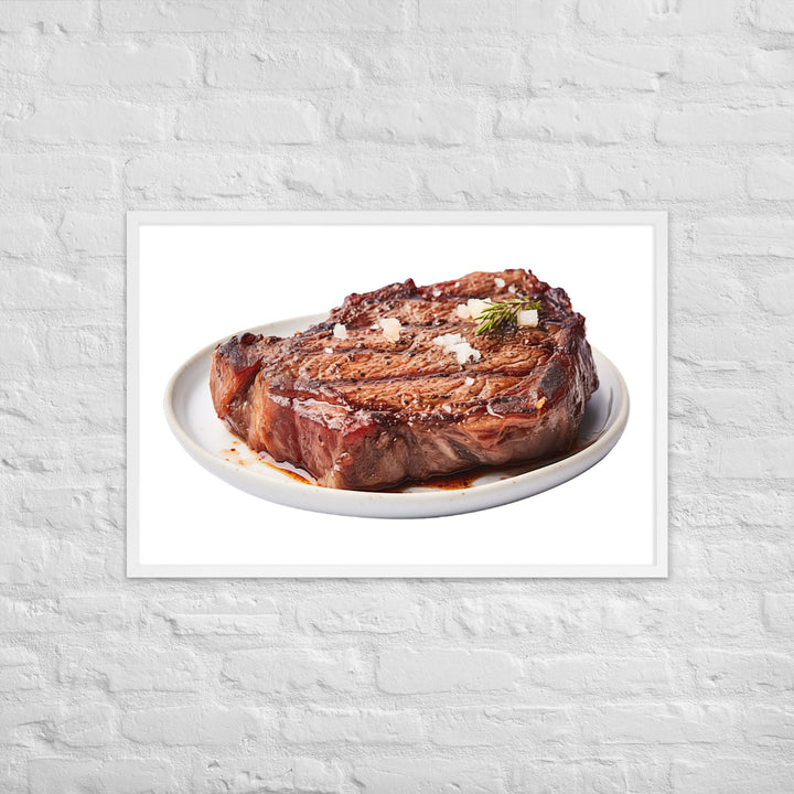 Sizzling Ribeye Steak Framed poster 🤤 from Yumify.AI