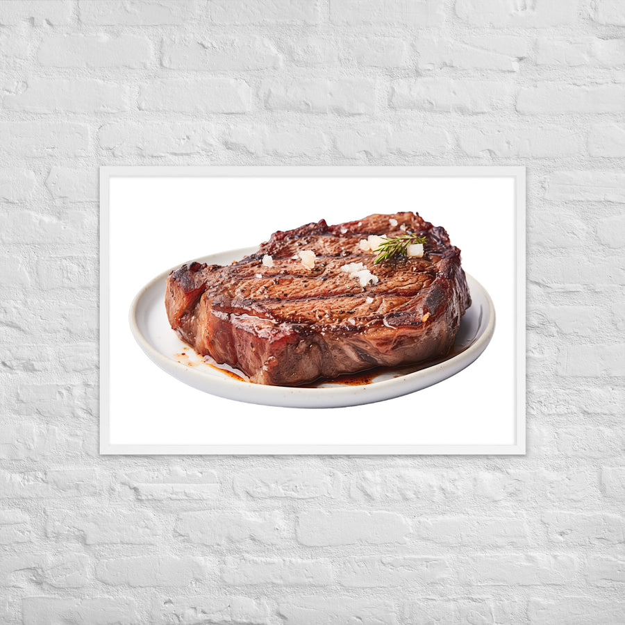 Sizzling Ribeye Steak Framed poster 🤤 from Yumify.AI