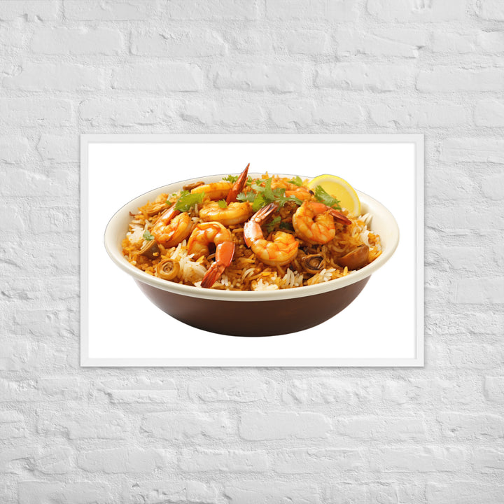 Prawn Biryani Seafood Delight Framed poster 🤤 from Yumify.AI