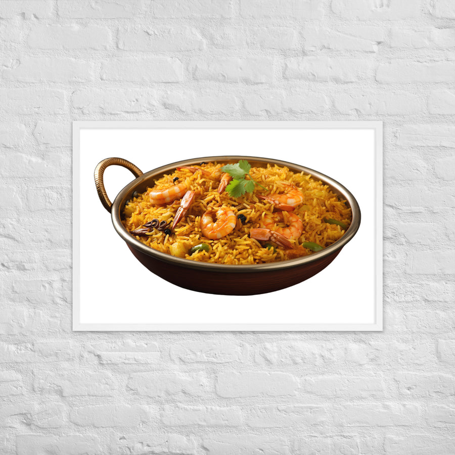 Prawn Biryani Seafood Delight Framed poster 🤤 from Yumify.AI