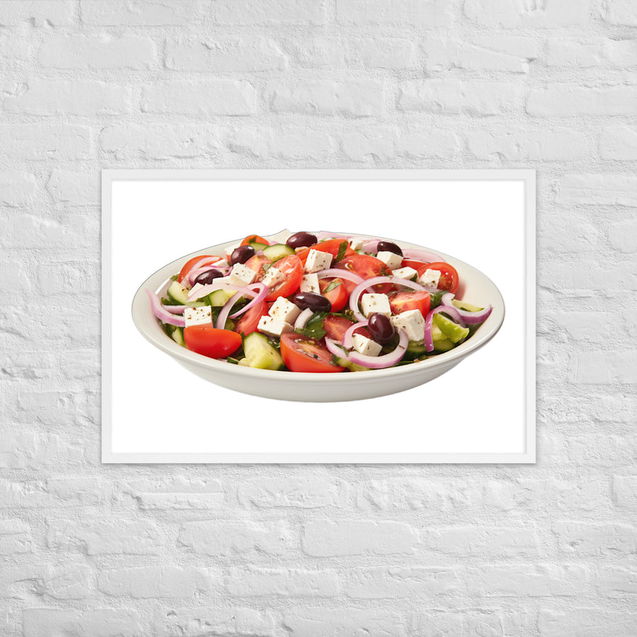 Greek Salad Delight Framed poster 🤤 from Yumify.AI