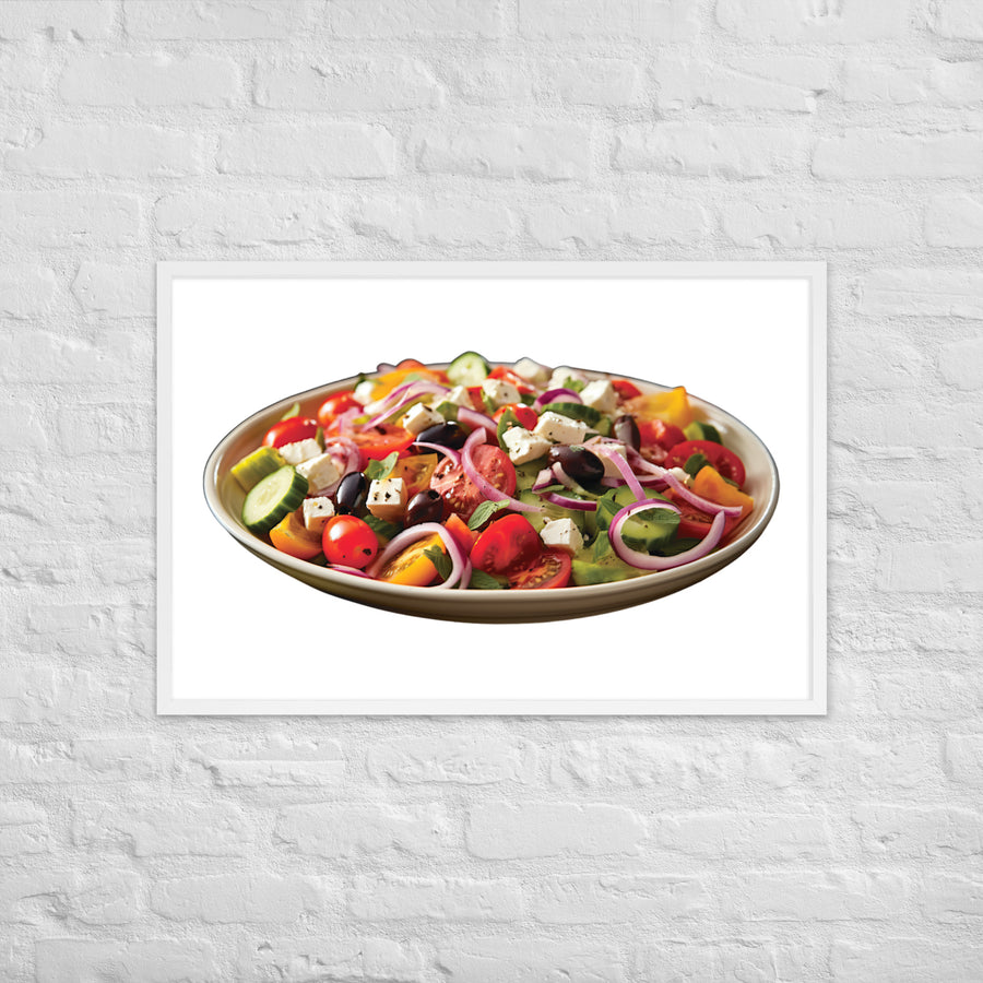 Greek Salad Delight Framed poster 🤤 from Yumify.AI