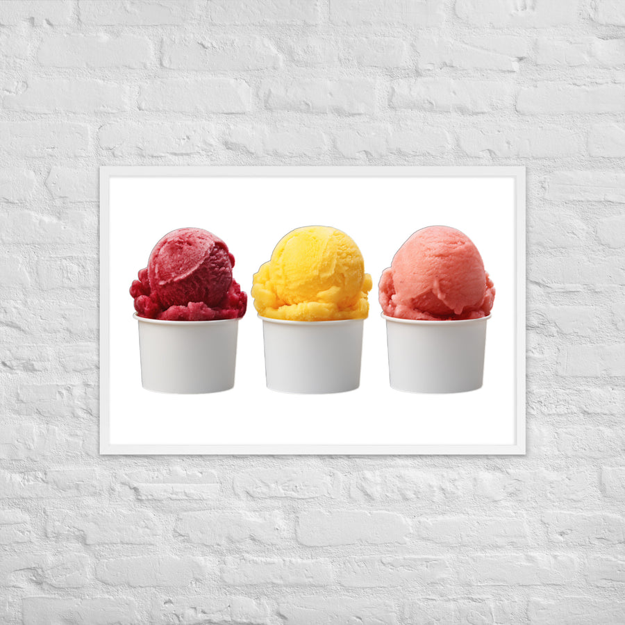 Trio of Sorbet Scoops Framed poster 🤤 from Yumify.AI