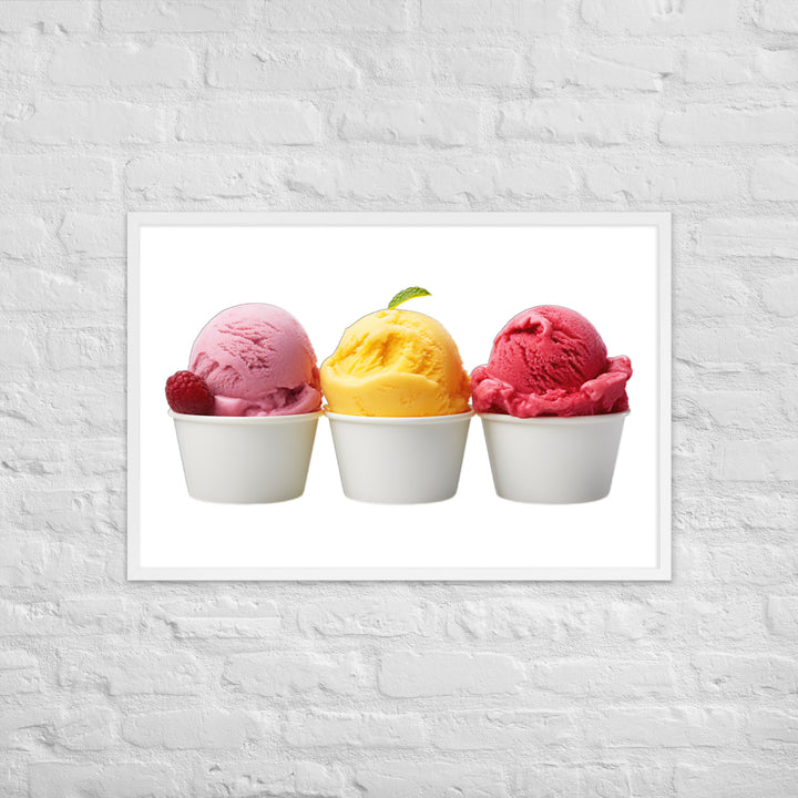 Trio of Sorbet Scoops Framed poster 🤤 from Yumify.AI