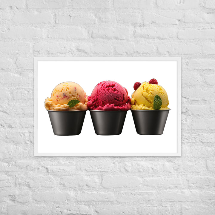 Trio of Sorbet Scoops Framed poster 🤤 from Yumify.AI