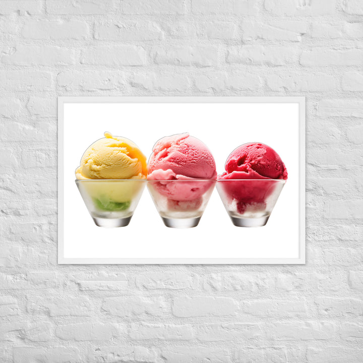 Trio of Sorbet Scoops Framed poster 🤤 from Yumify.AI