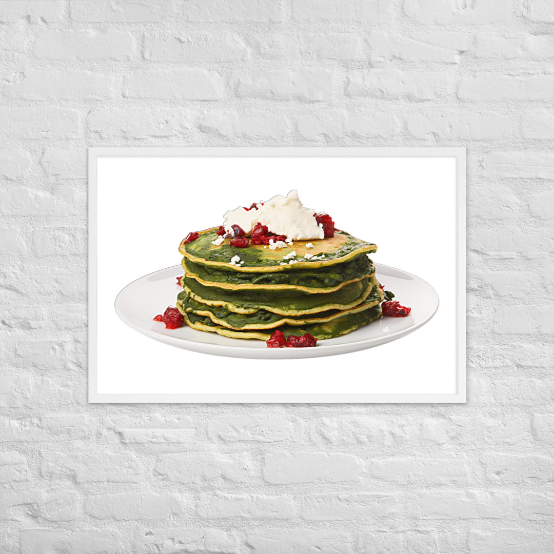 Savory Spinach Pancakes Framed poster 🤤 from Yumify.AI