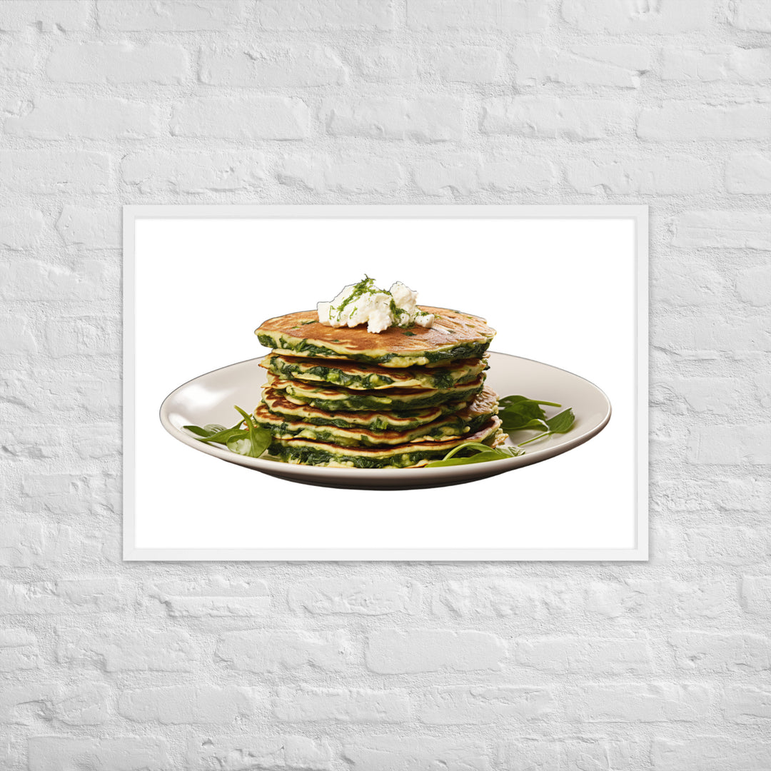 Savory Spinach Pancakes Framed poster 🤤 from Yumify.AI