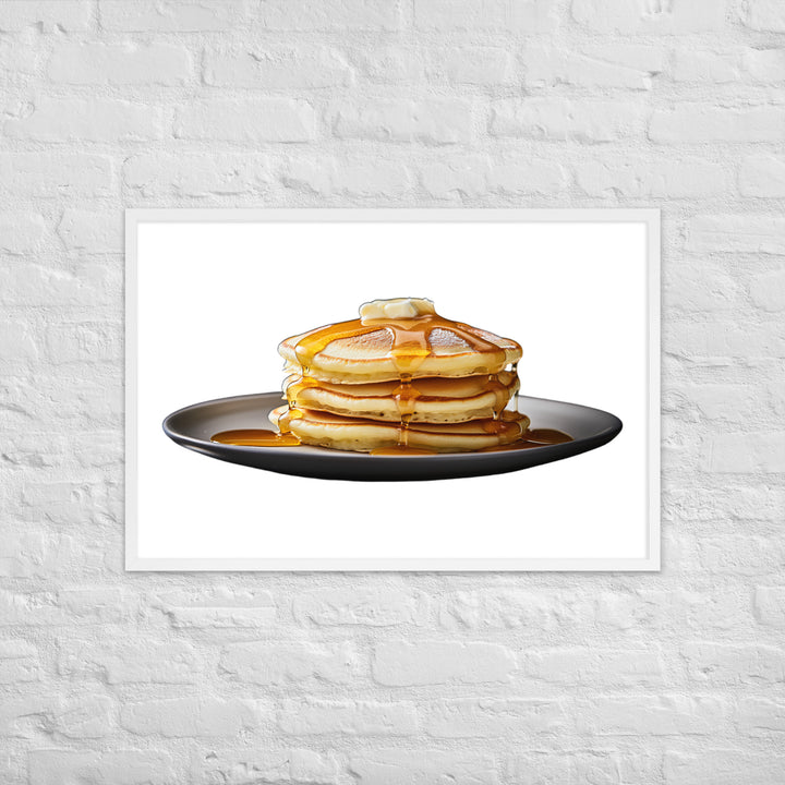 Fluffy Pancake Stack Framed poster 🤤 from Yumify.AI