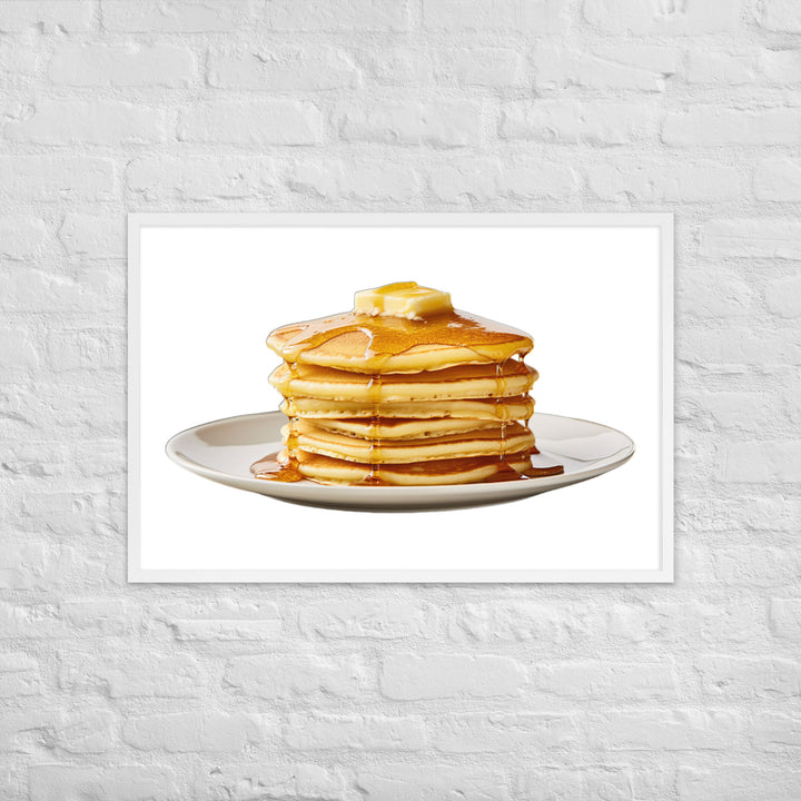 Fluffy Pancake Stack Framed poster 🤤 from Yumify.AI