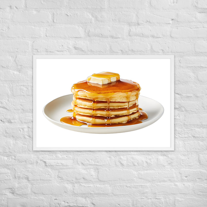 Fluffy Pancake Stack Framed poster 🤤 from Yumify.AI