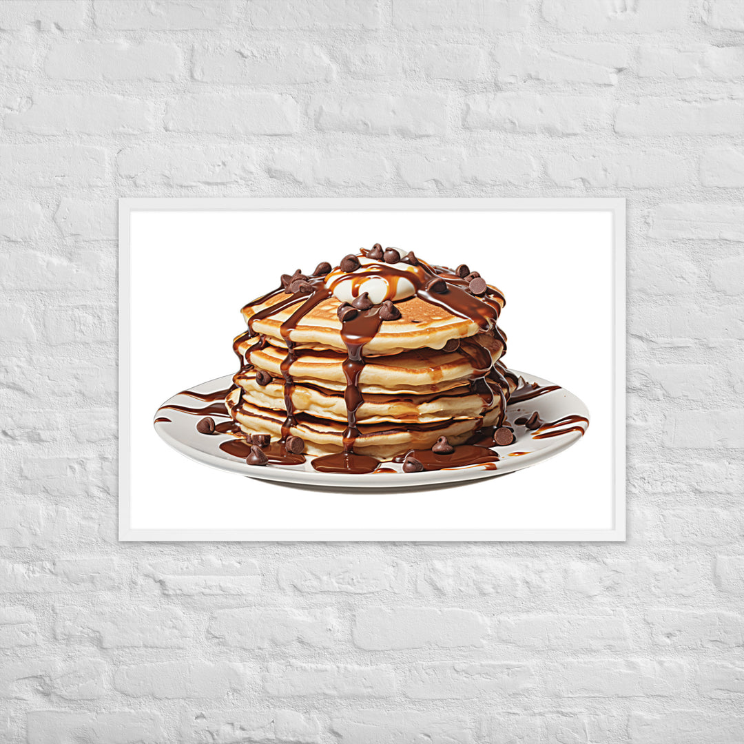 Chocolate Chip Pancakes Framed poster 🤤 from Yumify.AI