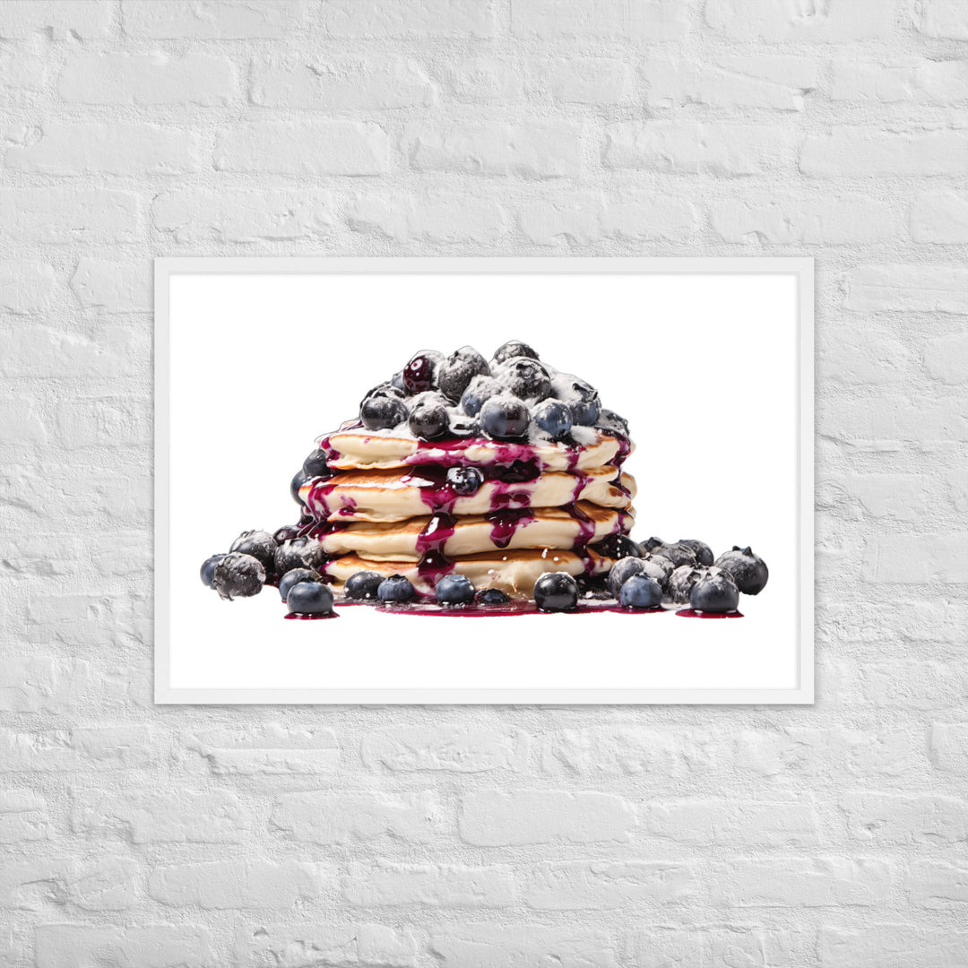 Blueberry Burst Pancakes Framed poster 🤤 from Yumify.AI