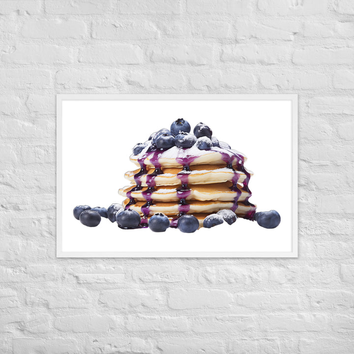 Blueberry Burst Pancakes Framed poster 🤤 from Yumify.AI